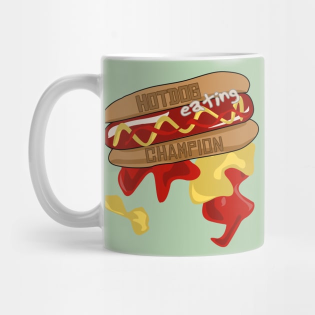 The Ultimate Hotdog Eating Champion - Deliciously Messy Design by Fun Funky Designs